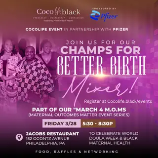Champs For Better Births Mixer Flyer
